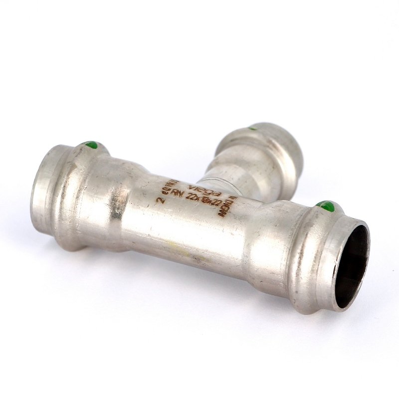 Тройник пресс 22х18х22 нержавеющая сталь Sanpress Inox VIEGA