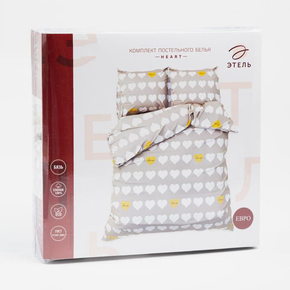 Постельное белье "этель" heart евро (бязь) (1) 6632103