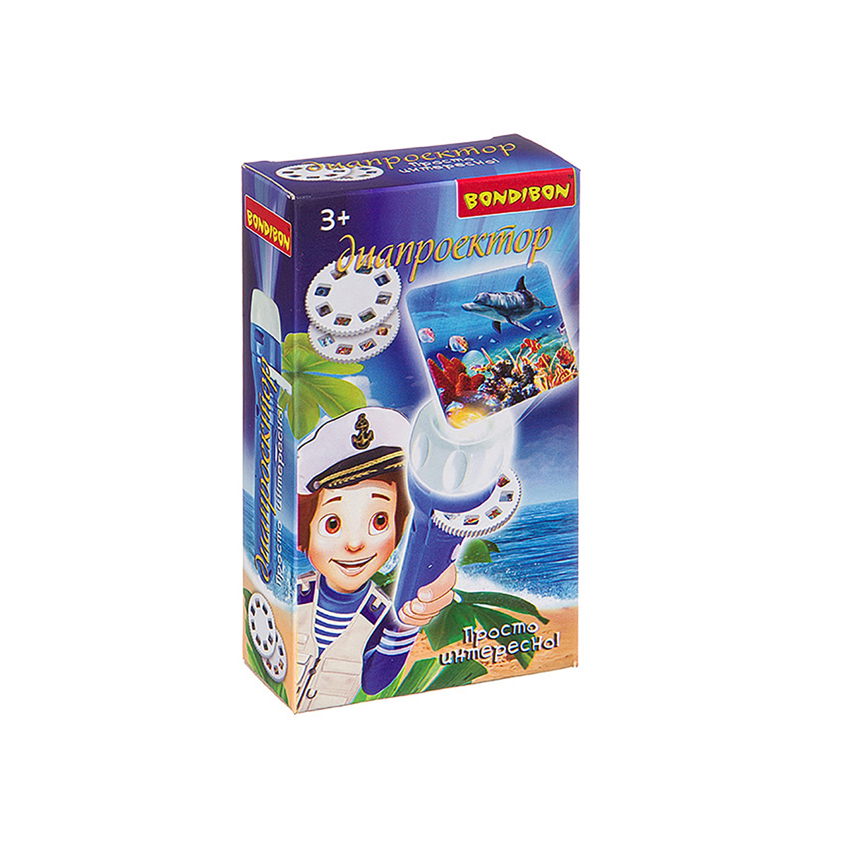 Диапроектор-фонарик, 3 диска со слайдами (животные) "bondibon" вв3200