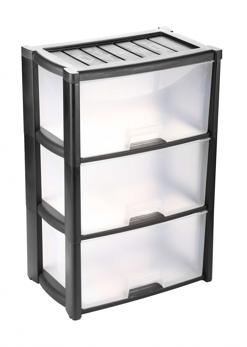 Комод "колорит" 3-х секционный (черный) (1) "альтернатива" м7924