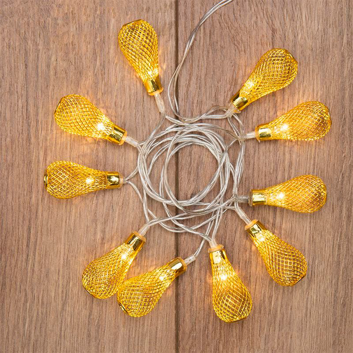 Электрогирлянда "восточные фонарики" 1,5 м, 10 желтых ламп, шнур прозр. (1/24) "neon-night" 303-071