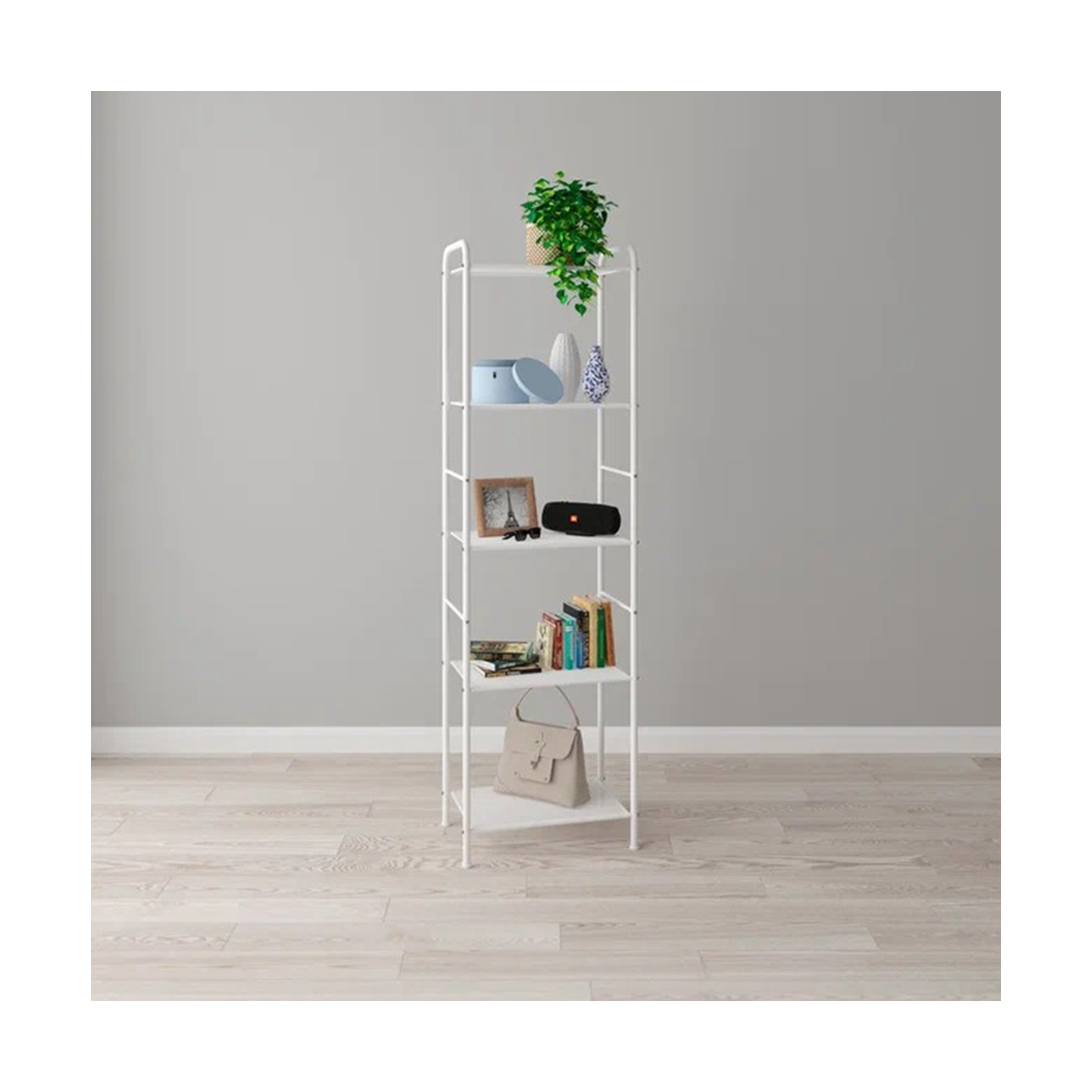 Стеллаж "валенсия 15" 5 полок, сетка металл. 455*300*1555 мм (белый) (1) ств15 б