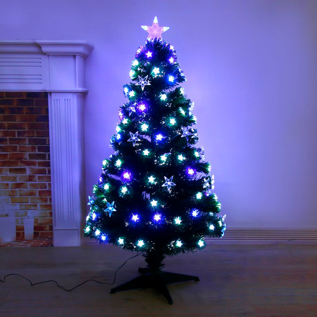 Ель декор. фиброоптич. t908v12-120  120 см, 125 веток (зеленая) "зимнее волшебство" 2338609