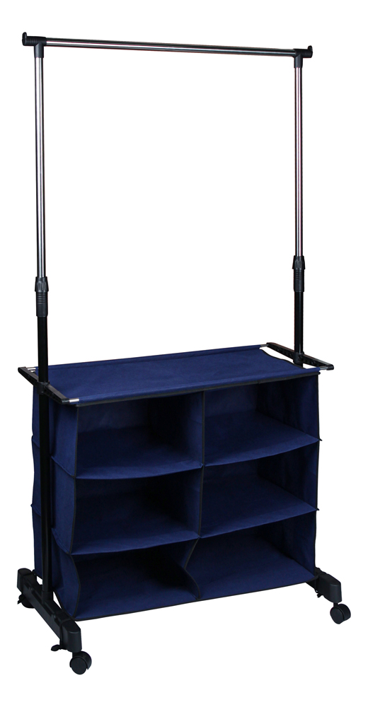 Вешалка напольная cr455  80*42*95-170 см с полкой и органайзером (6 ячеек) (1/6) "рыжий кот"