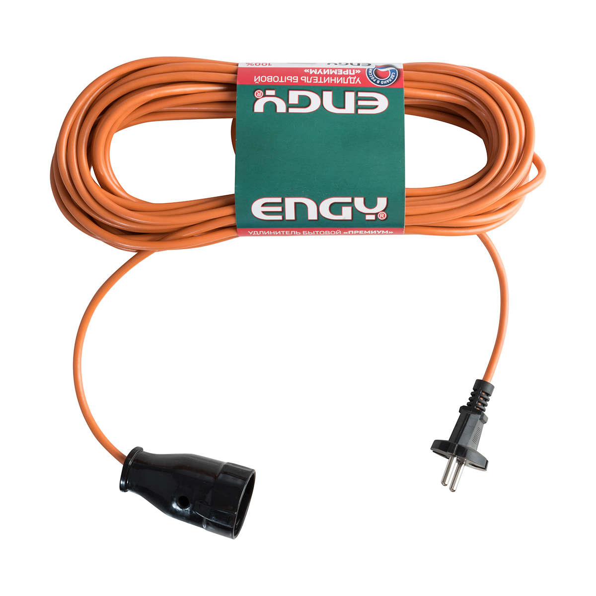Удлинитель "engy премиум" 10 м 1 розетка (пвс 2 х 0,75) (1/20)