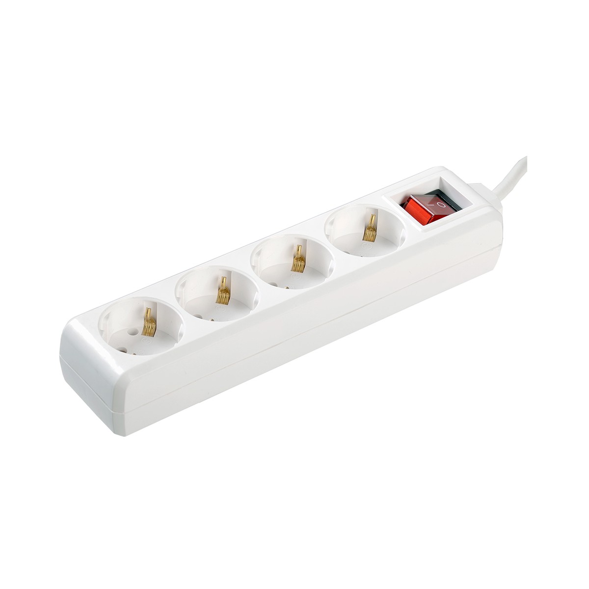 Удлинитель с заземл. и выключ. 4 розетки, 2p+pe/3 м 3*1 мм, 16а (1/8/32) "iek"