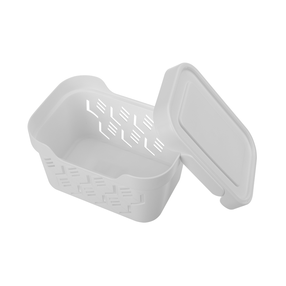 Ящик универс. с крышкой "deluxe" 189*132*110 мм 1,9 л (светло-серый) (1/20) "бытпласт"