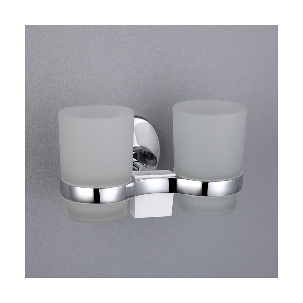 Стаканы для ванной комнаты 2 шт. с держателем f1608, хром (1/10/40) "frap"