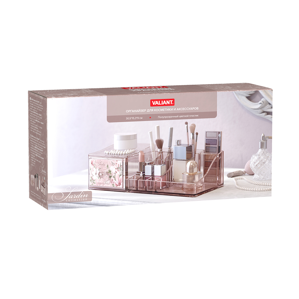 Органайзер для косметики и аксессуаров "jardin" 30,5*15,3*9 см (1/12) "valiant" jr-org-s17