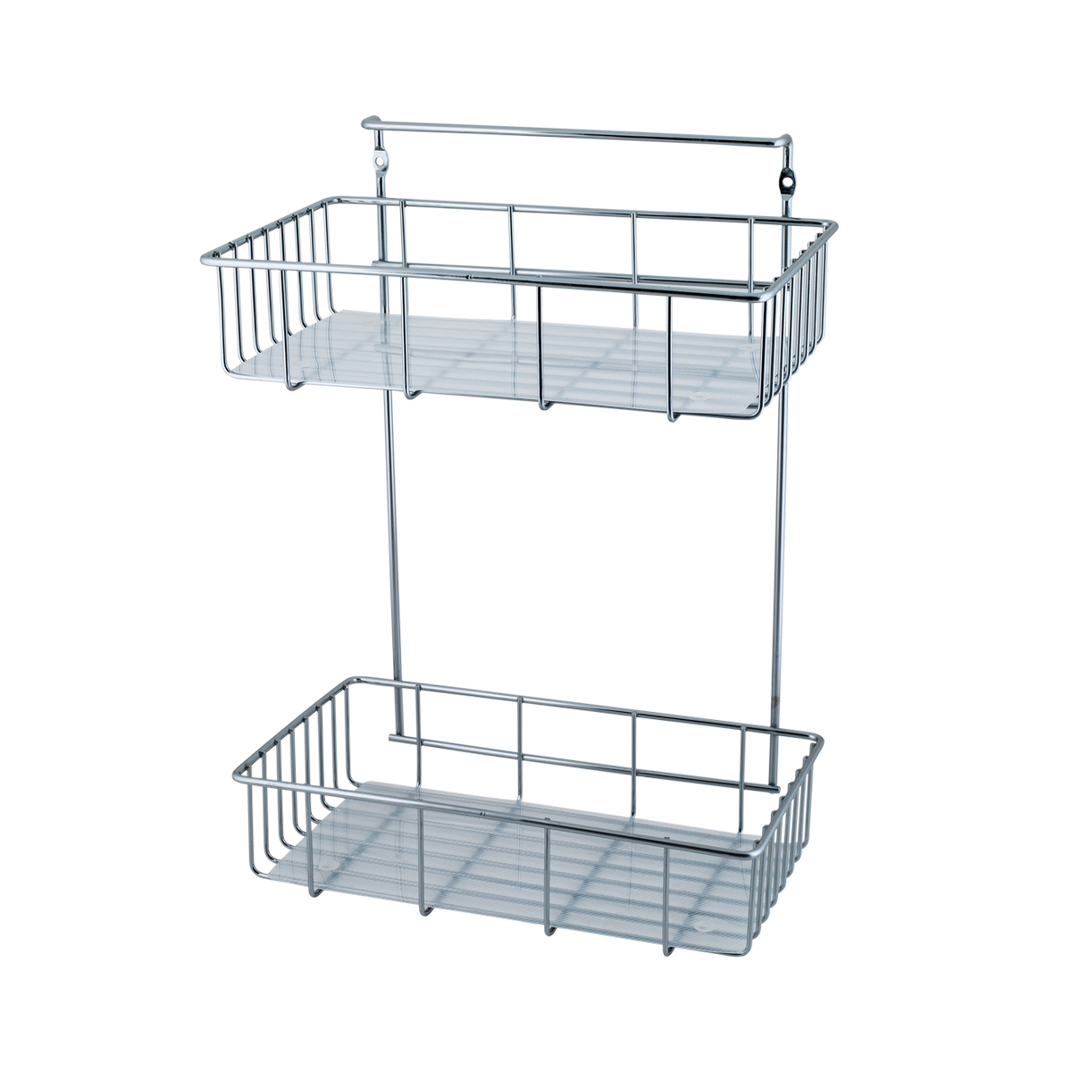 Полка для ванной 2-х ярусная 25*15*35 см, хром. (1/12) "swensa" swr-2226