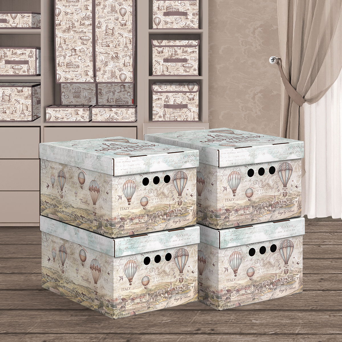 Короб для хранения "travelling air" 25*33*18,5 см (набор 4 шт.) (1/10) "valiant" tc-bctn-ar-4s