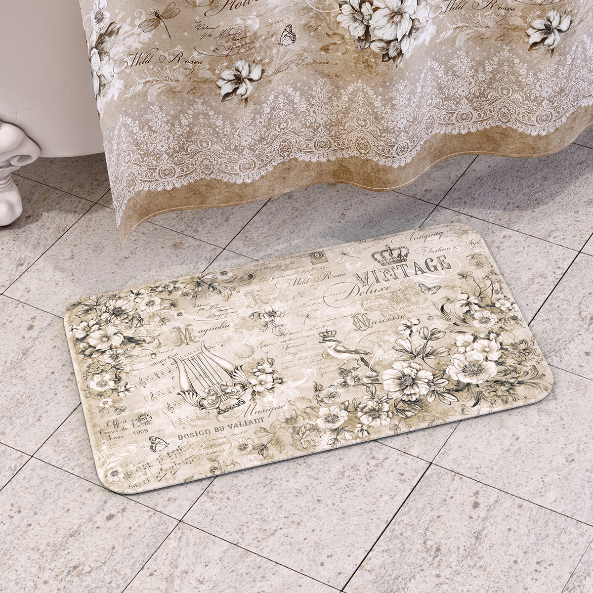 Коврик для ванной "vintage" 50*80 см (1/20) "valiant" vn-p-58