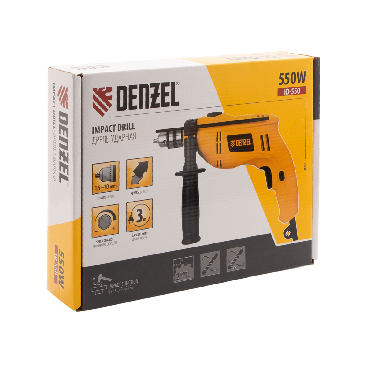 Дрель ударная id-550 (1/10) "denzel"