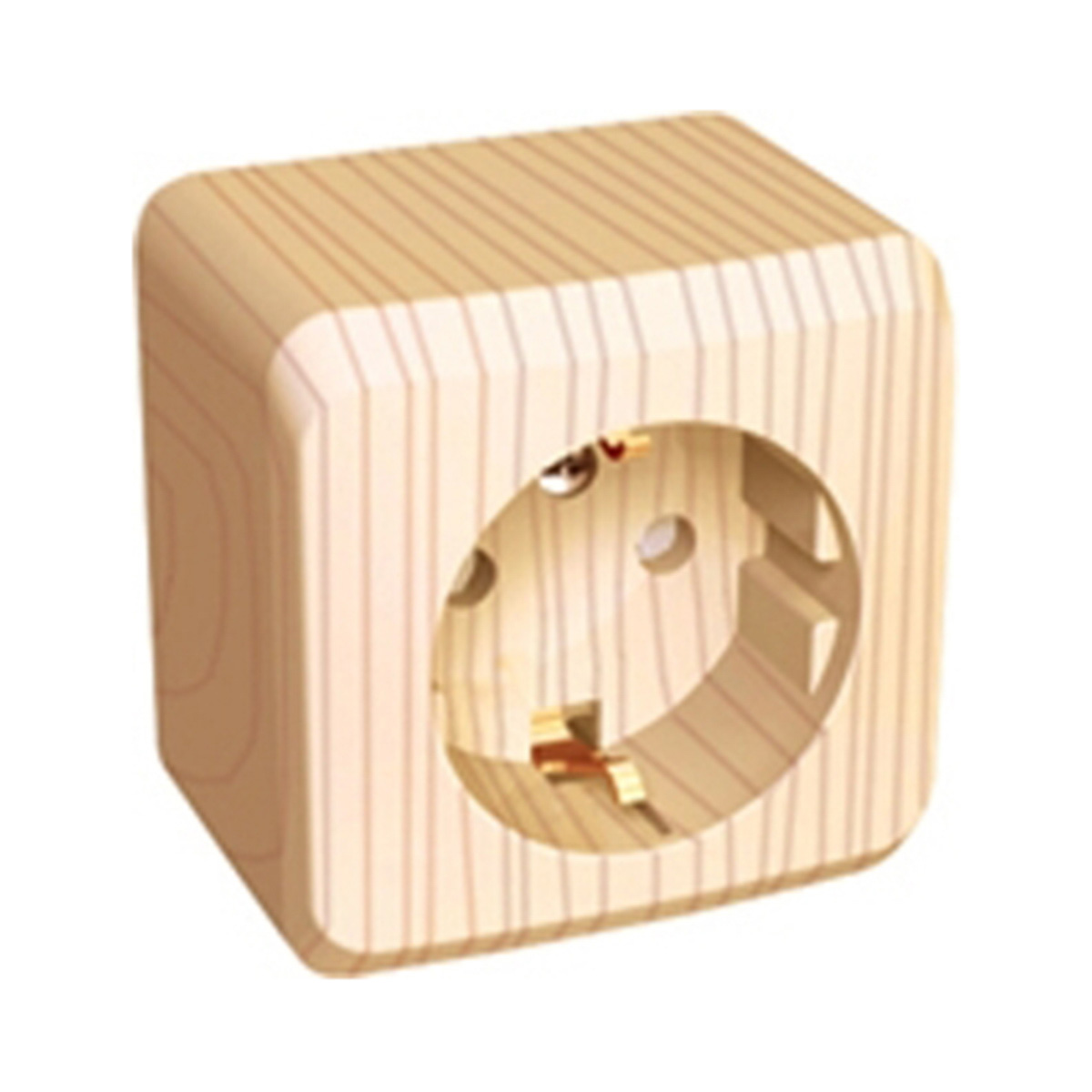 Розетка открыт. уст. "этюд" 1 местн. с заземл, с шторками 16а, сосна (1/17/136) "schneider"