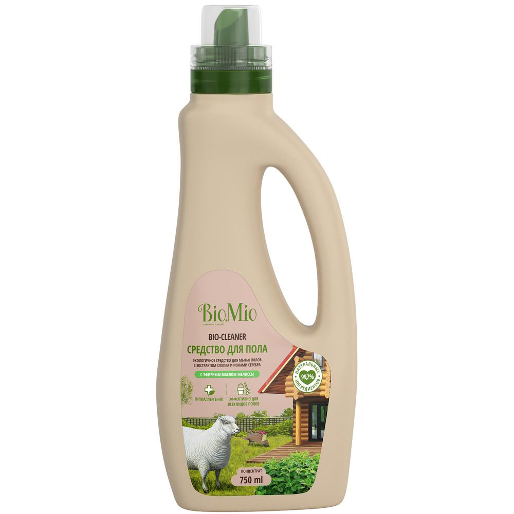 Средство для мытья полов "bio-cleaner" (мелисса) концентрат 750 мл (1/8) biomio