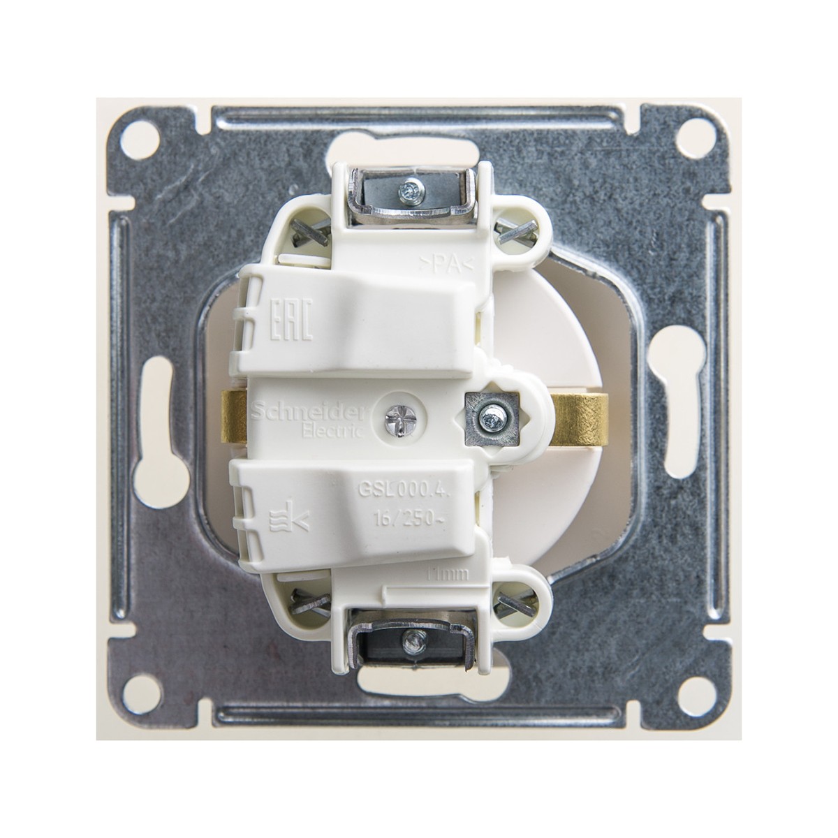 Розетка "glossa" 1 местн. с заземл. (механизм) 16а, перламутр (1/20/160) "schneider"