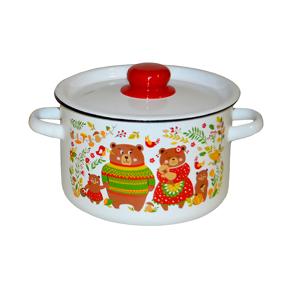 Кастрюля эмалиров. с крышкой декор. 4,5 л (1/4) "стальэмаль"  1с17с