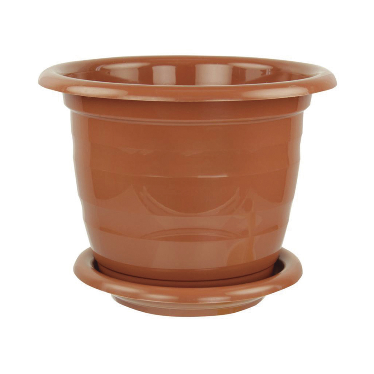 Горшок для цветов "виола"  2 л  d 190 мм с поддоном (коричнев.) (1/20) "альтернатива" м1531