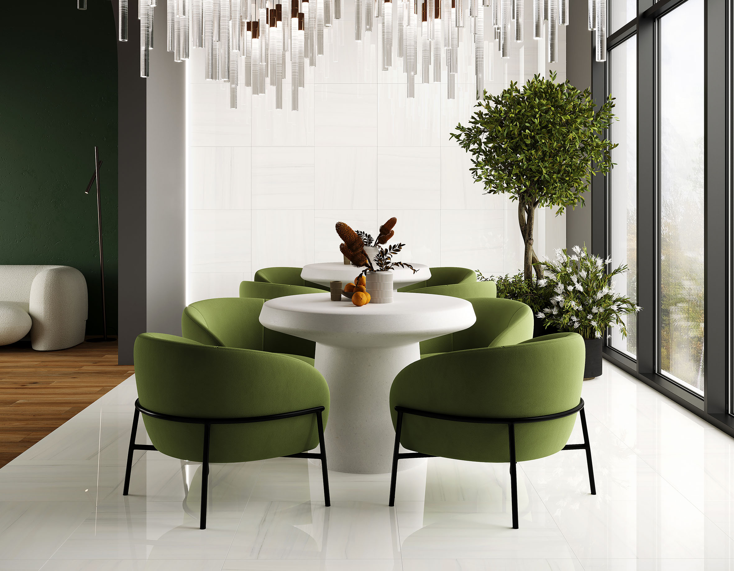 Dolomite natural керамогранит белый полированный 60x60