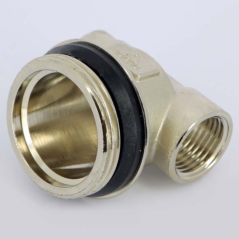 Концевик (тройник) для коллектора TIEMME 1/2"х3/4"х3/8" никелированный