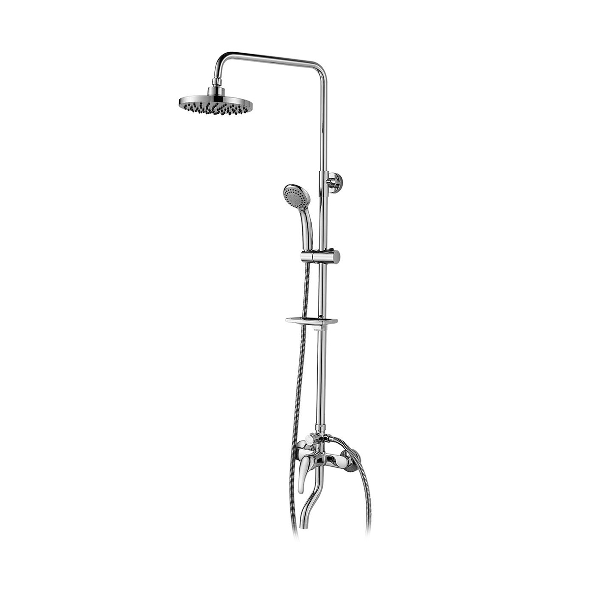 Душевая система  a35-46  лейка 3 реж., верх. душ "тропич. дождь", поворот. излив (1/4) "rossinka"