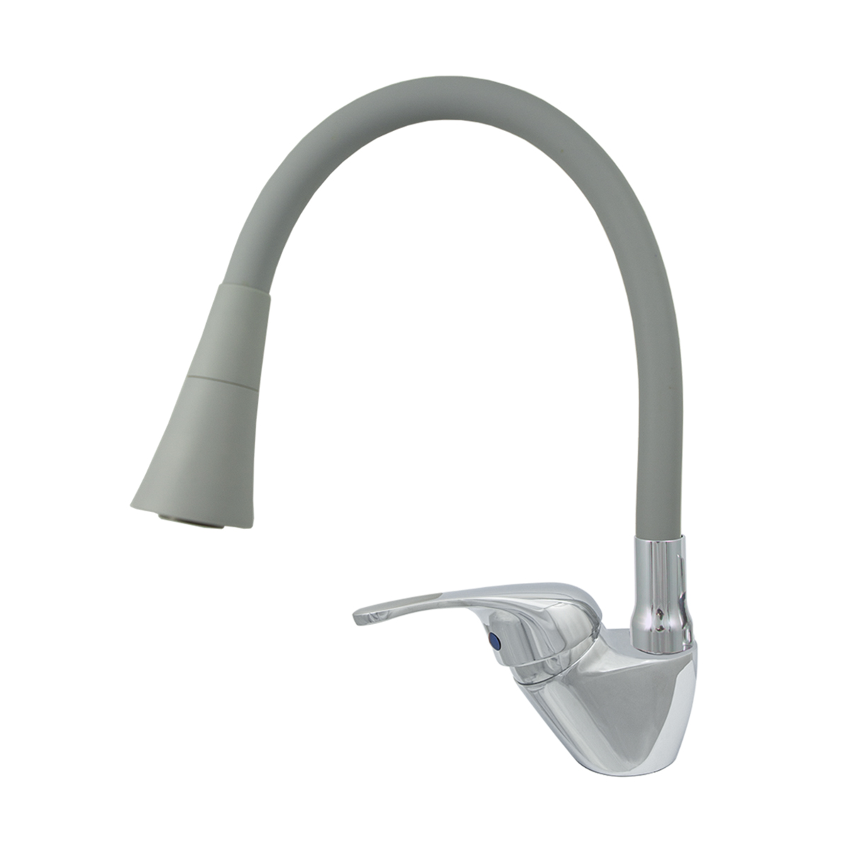 Смеситель для кухни "престиж" цс-см 27/22г d40 м42 bell гибкий силикон. излив (серый) (1/10)