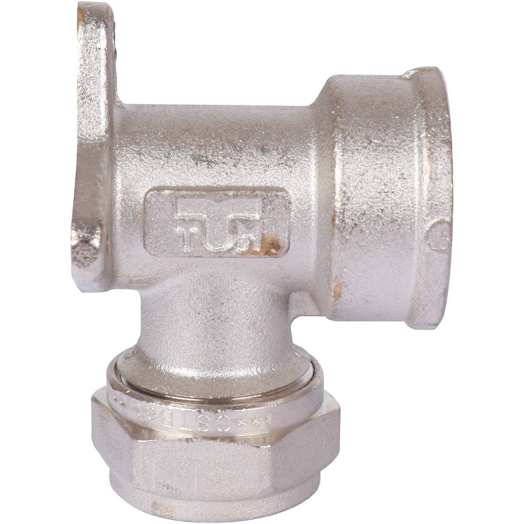 Угол настенный с креплением 20 х 3/4'' ВР обжим TIEMME для металлопласта