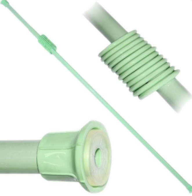 Штанга для ванной раздвижная 210 см, с кольцами (салатовый) (1/30) "виолет"