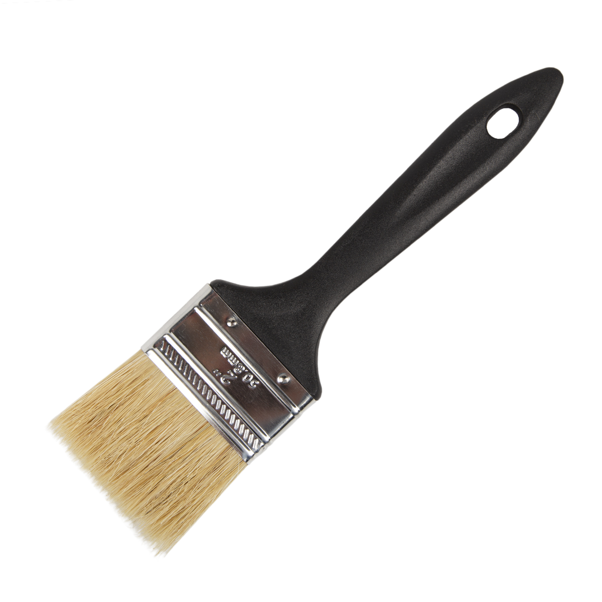 Кисть плоская №2 /50 мм  (12/720) натур. щетина, пласт.ручка "krafor" 003-0020