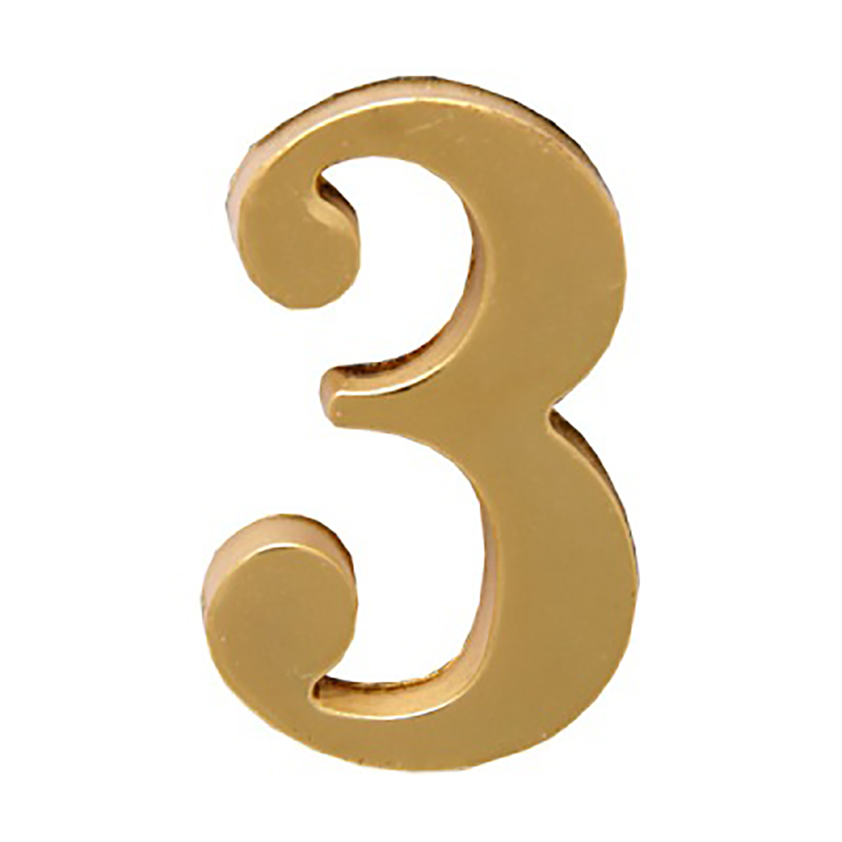 Цифра дверная на клеевой основе "3" золото (20/600) "аллюр"