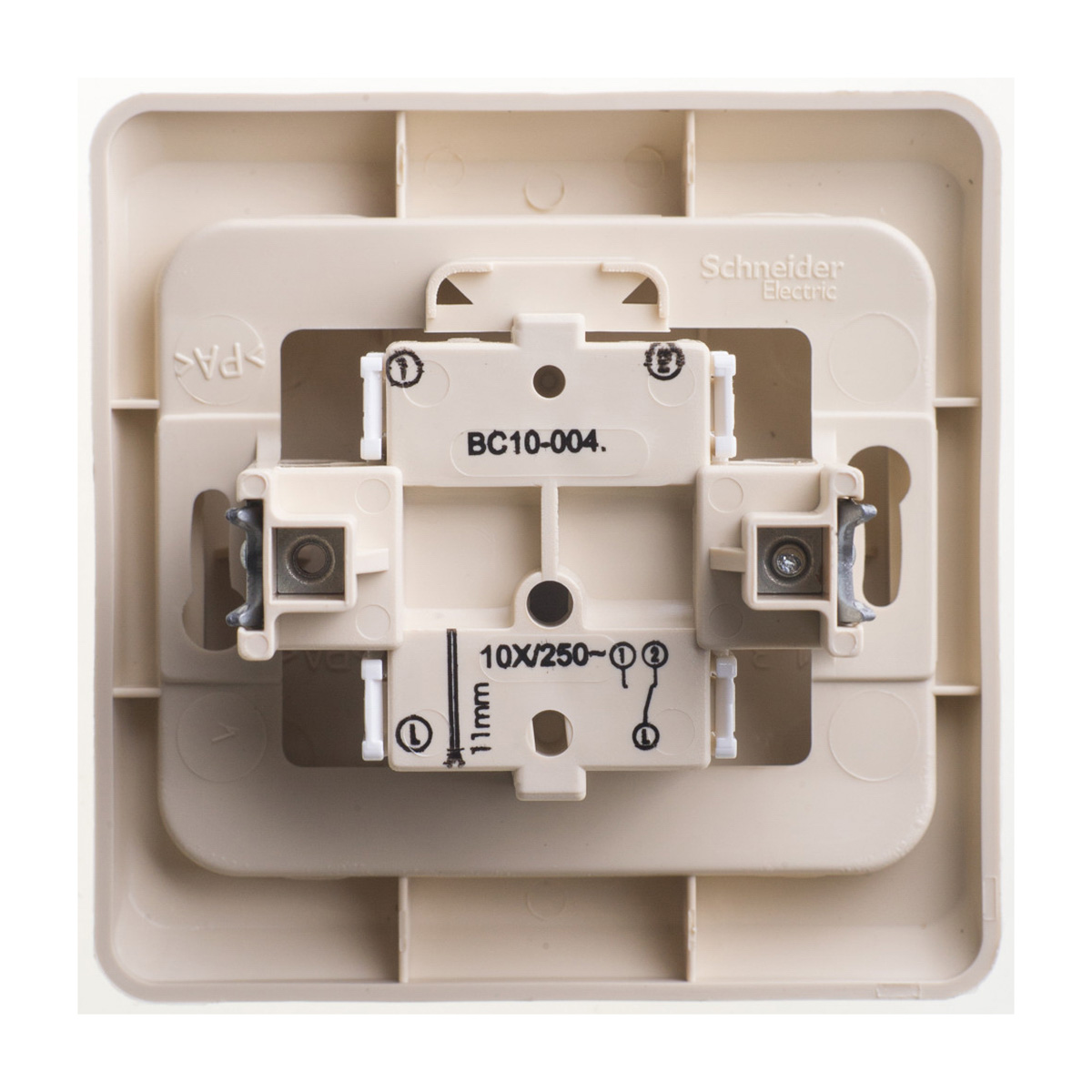 Переключатель "этюд" 1 кл. 10а, кремовый (1/20/120) "schneider"