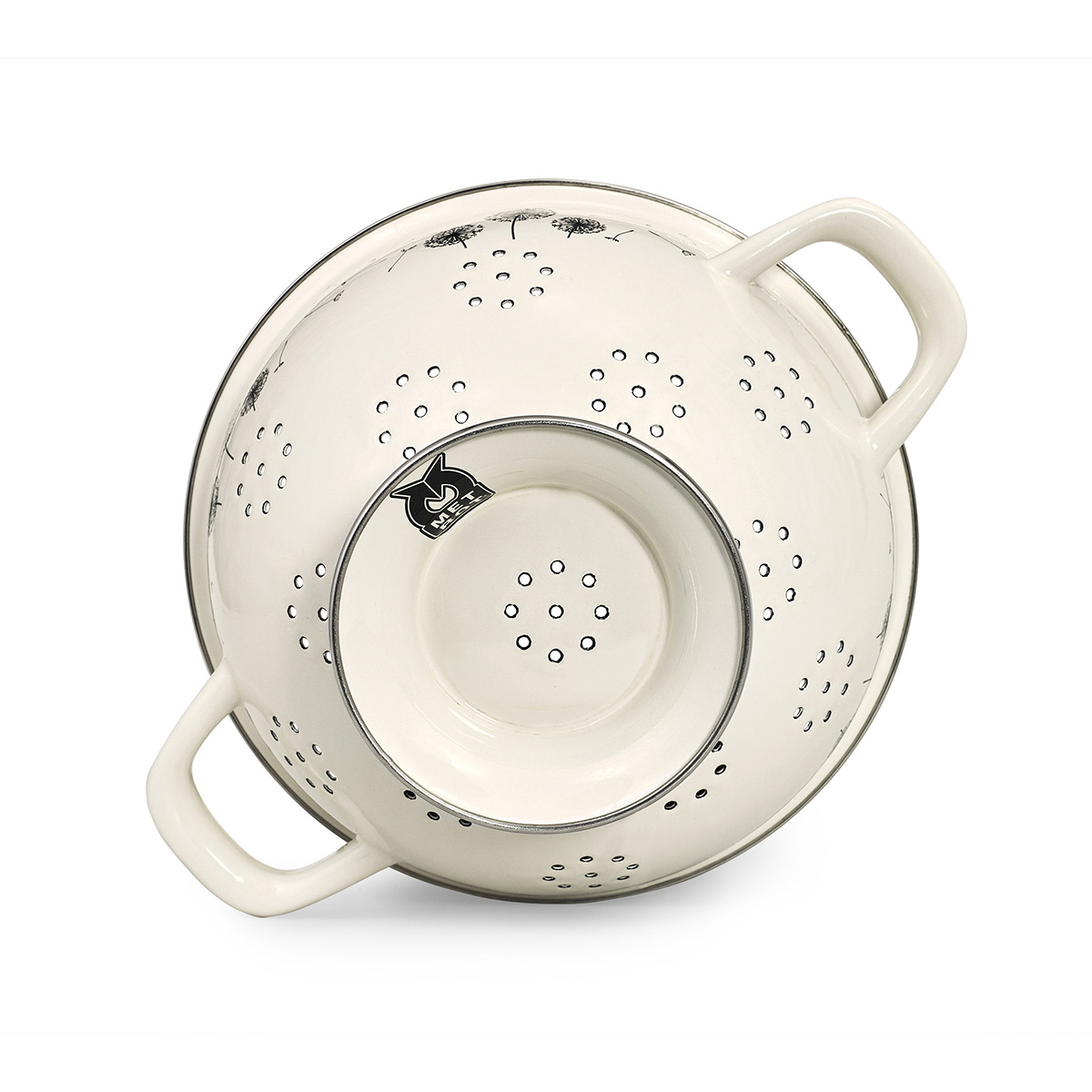 Дуршлаг эмалиров. "одуванчик" 2,5 л на ножке, с двумя ручками (1/6) "metrot"