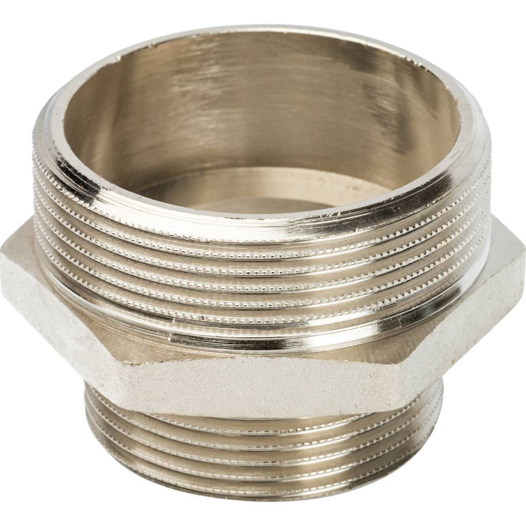Ниппель переходной резьбовой НР 2" x 1"1/2 никель STOUT