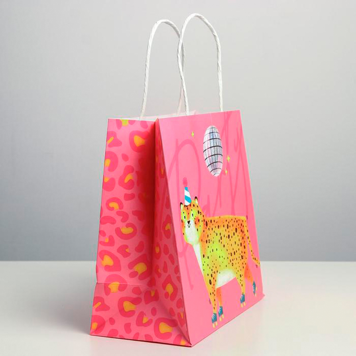 Пакет подарочный крафтовый "party" 22*22*11 см (1/6/276) "дарите счастье" 4783310