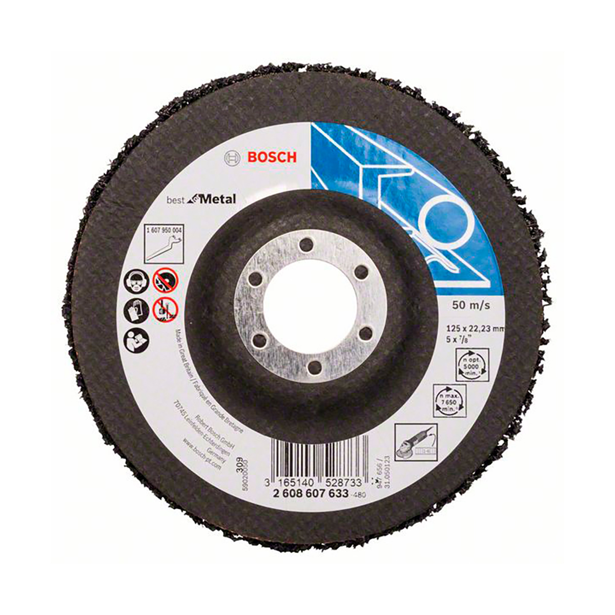 Круг шлифовальный (зачистной) "best for metal" 125 х 22,2 мм (1) "bosch"  2608607633