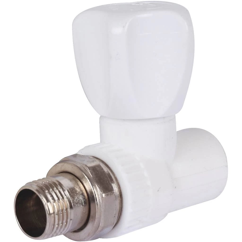 Вентиль KALDE 20 x 1/2" (НР) полипропиленовый PP с накидной гайкой разборный прямой