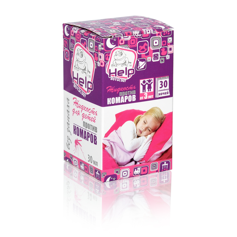 Средство от комаров жидк. запасной флакон детский 30 ночей (1/24) "help" 80524