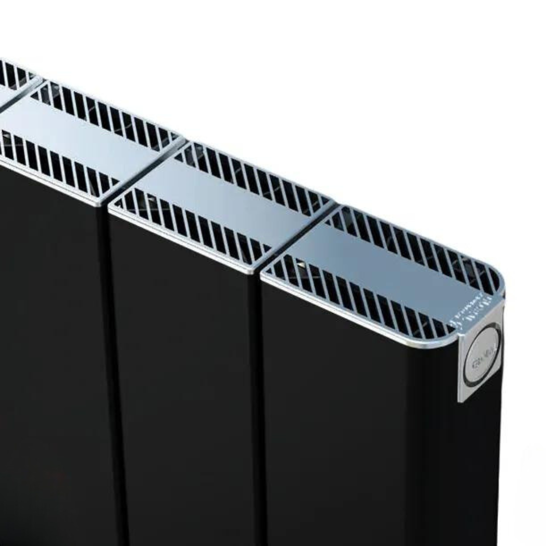 Радиатор STOUT Sebino 2000 мм 4 секции, алюминий (боковое подключение) черный