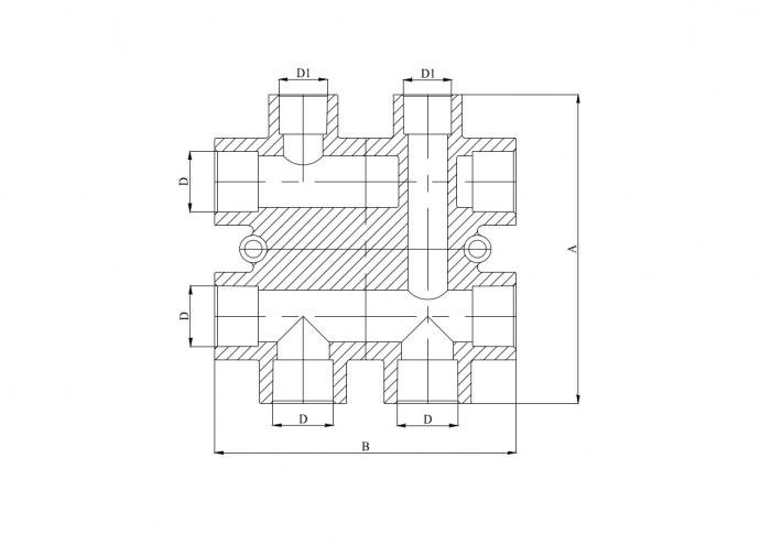 Блок распределительный 25 х 20 ПП (PP-R100) под пайку серый HEISSKRAFT