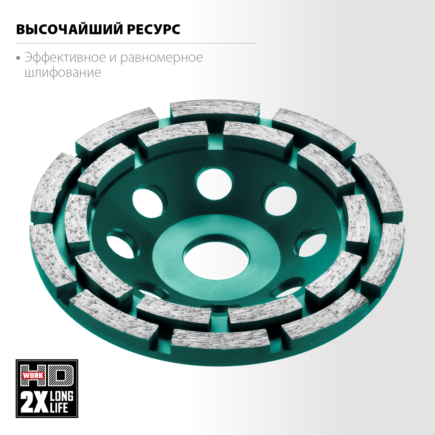 KRAFTOOL Double, d 125 мм, двухрядная алмазная шлифовальная чашка, Профессионал (33369-125)