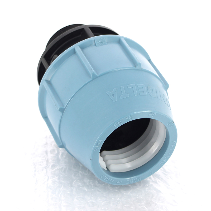 Муфта ПНД обжимная НР 63 х 2" для водопроводных труб UNIDELTA