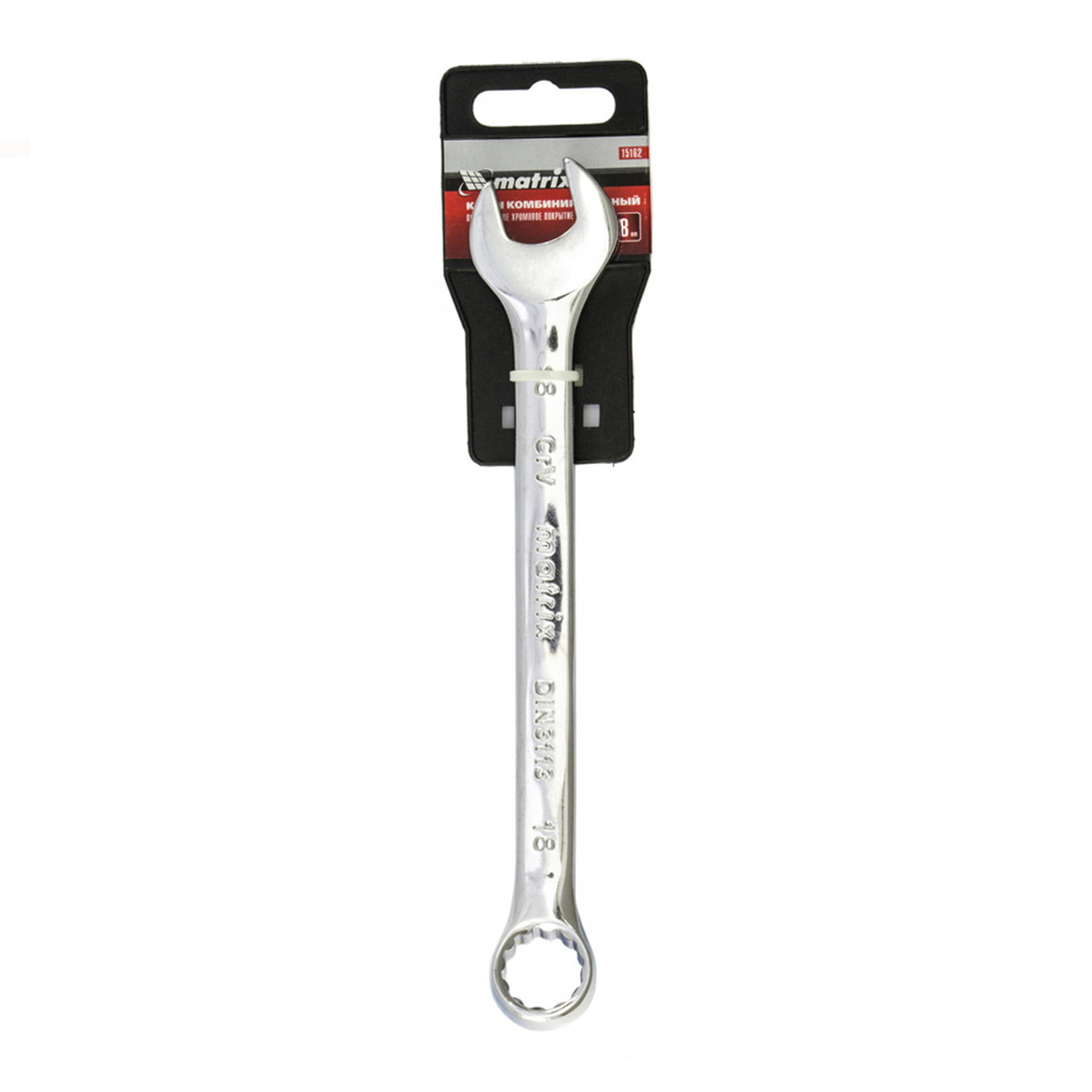 Ключ комбинированный 18 мм полиров. хром (1/120) "matrix"