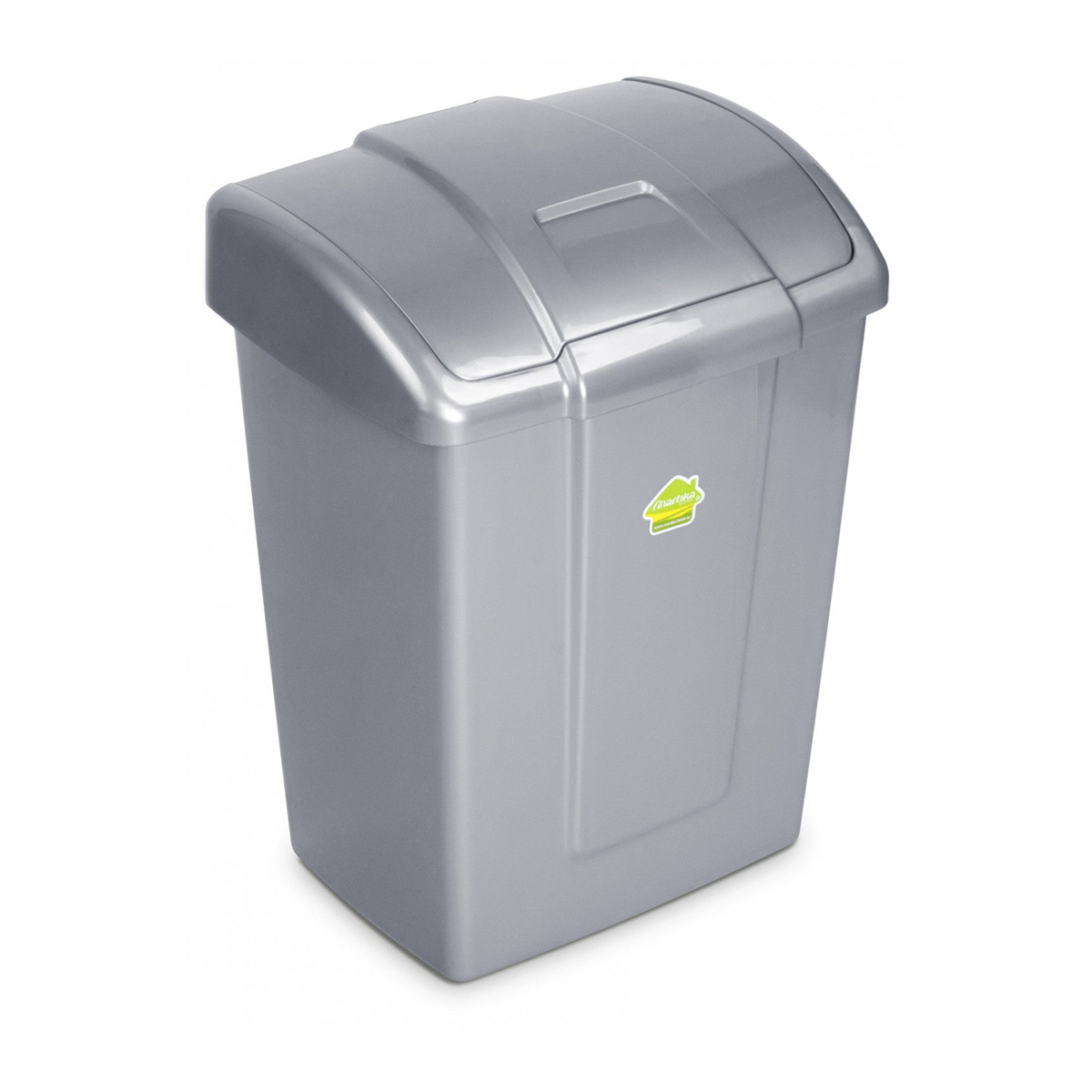 Контейнер для мусора 19 л "форте" (серебристый) (1/6) "мартика" с342срб