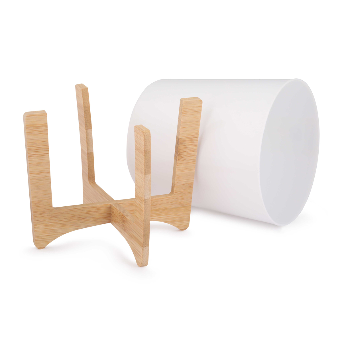 Кашпо для цветов "алессия" с подставкой 1,8 л (белое) (1/15) "альтернатива" м8264