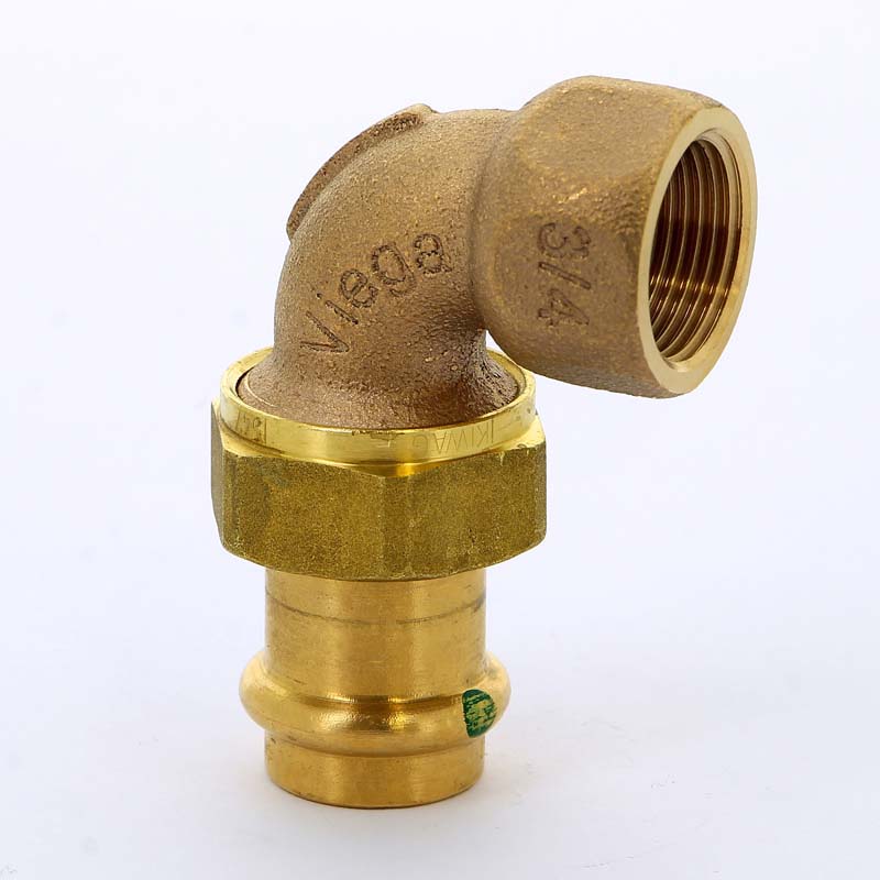 Угол пресс-В 22х3/4' с разъемным соединением и плоской прокладкой Sanpress VIEGA