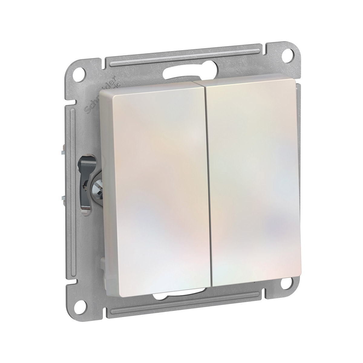 Переключатель "atlasdesign" 2-х кл. (механизм) 10а, жемчуг (1/10/60) "schneider"