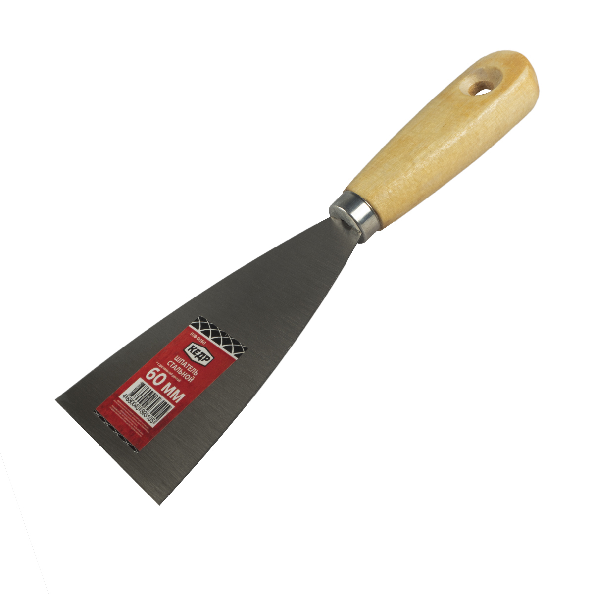 Шпатель стальной  60 мм дерев. ручка (12/240) "кедр"  038-0060