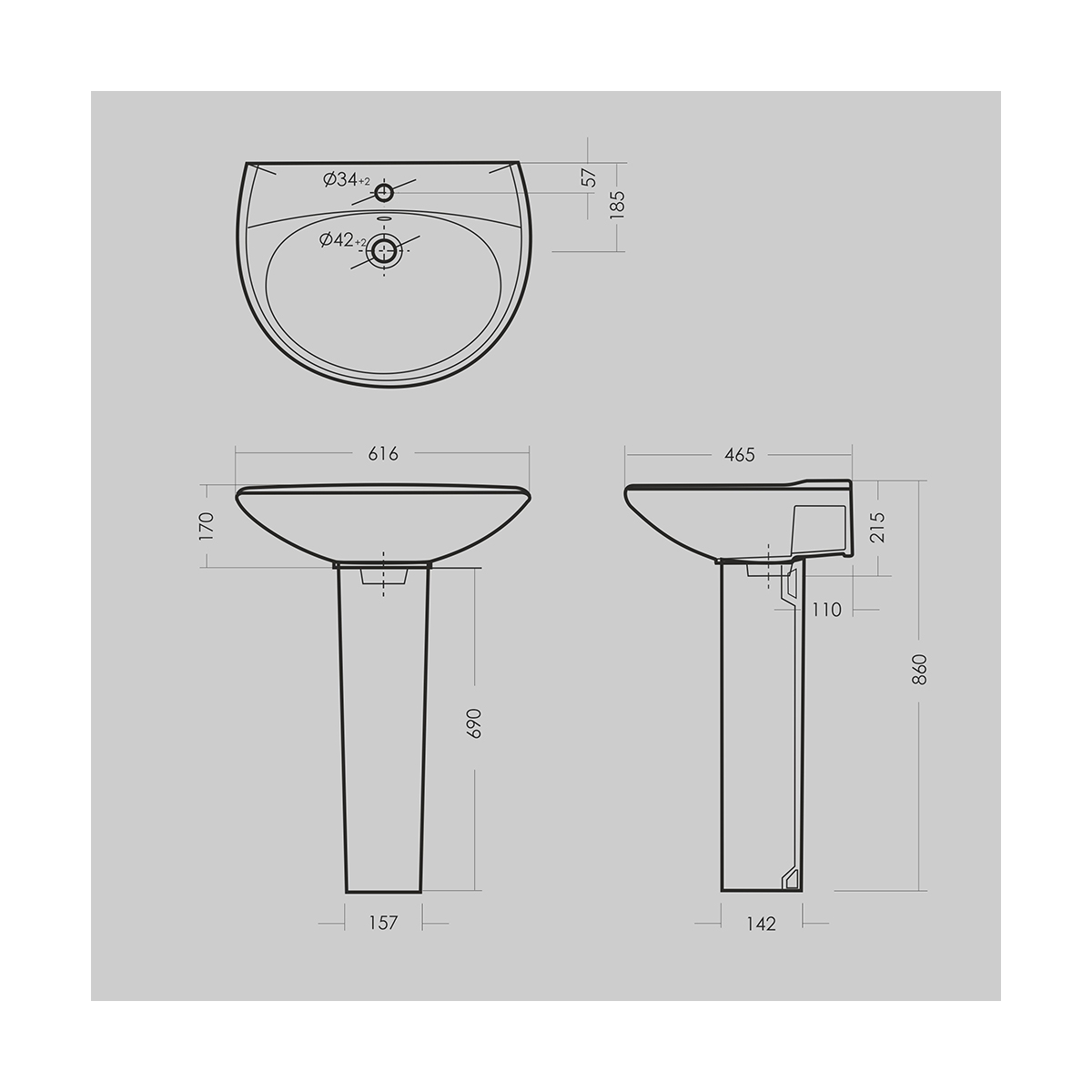 Раковина "виктория" уп белая "sanita" wb.pd/victoria/60-c/wht.g/s1