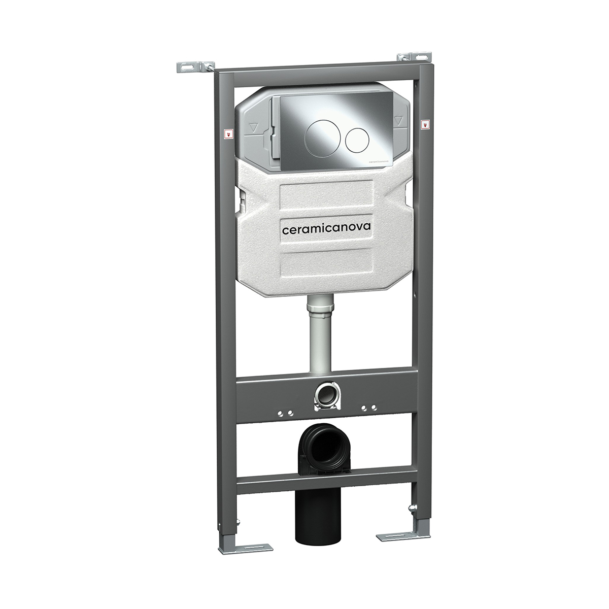 Инсталляция рамная для подвесного унитаза "envision" с кнопкой round (хром) "ceramica nova" cn1001ch