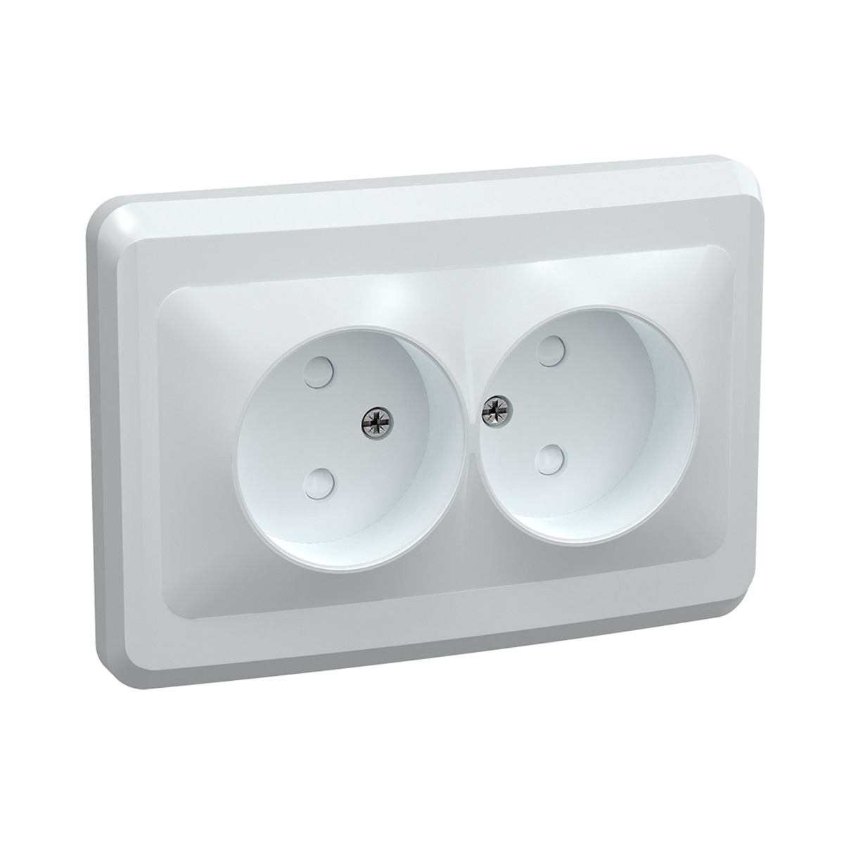 Розетка "вега" 2-х местн. рс12-2-вб, 10а, белый (1/25/100) "iek"